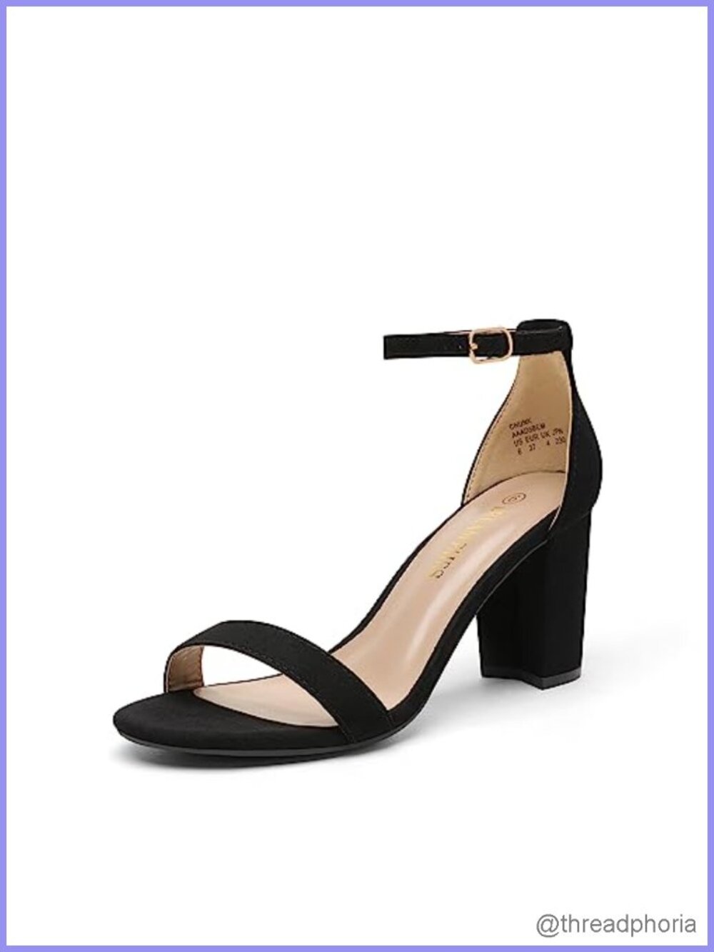Women's Block Heel Sandals 3-Inch Suede Ankle Strap Heels